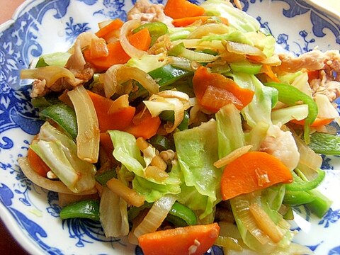 焼肉のタレで❤ネギ＆生姜の肉野菜炒め♪